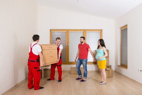 Packing and transporting office furniture during a Watford move