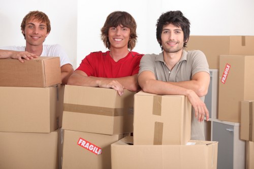 Packed boxes and protective wrapping for a house removal in Watford