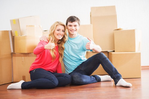 Furniture and boxes being loaded for a man and van move in Watford